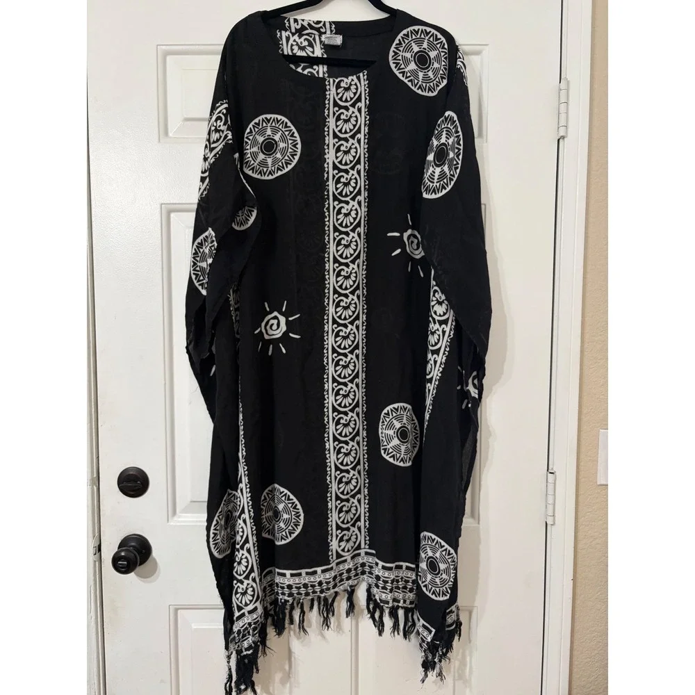Womens Kaftan One Size Black Styled by Saybury